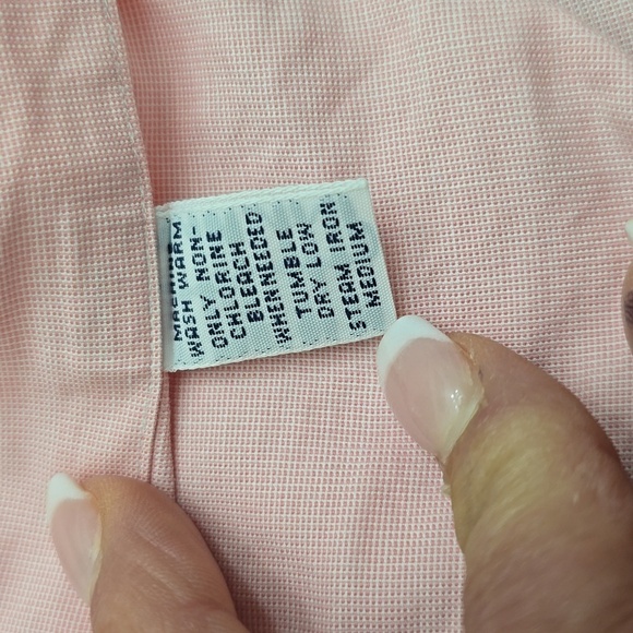 RALPH LAUREN Men's Pink LS Shirt100% Cotton 18 Neck - Picture 6 of 8